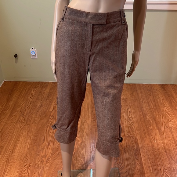 Le Full 2 Piece Wool Blend Pinstripe Suit With Crop Pants And Blazer Size 8-10 - Picture 7 of 12